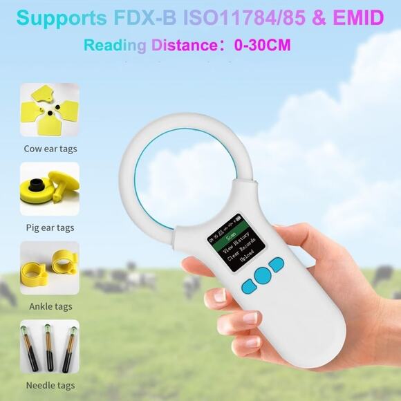 Pet Microchip Scanner, Bluetooth Animal Tags Reader with 1.44'' TFT Display S... - Picture 4 of 7